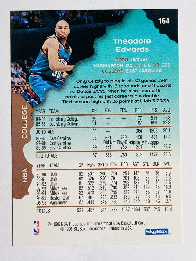 1996-97 Hoops #164 Blue Edwards