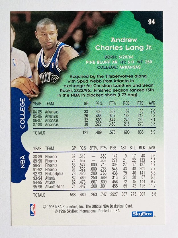 1996-97 Hoops Silver #94 Andrew Lang (NM)