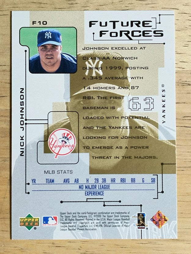 2000 Upper Deck Pros and Prospects Future Forces #F10 Nick Johnson