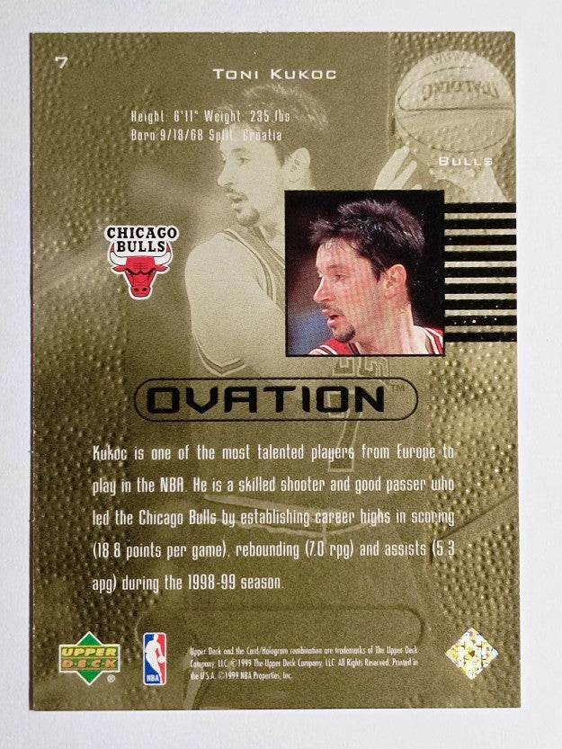 1999-00 Upper Deck Ovation #7 Toni Kukoc