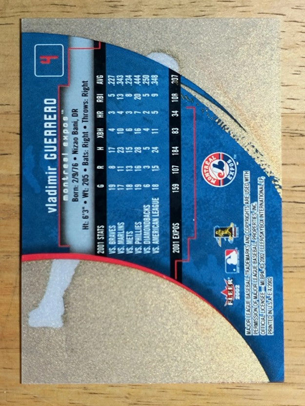 2002 E-X #4 Vladimir Guerrero