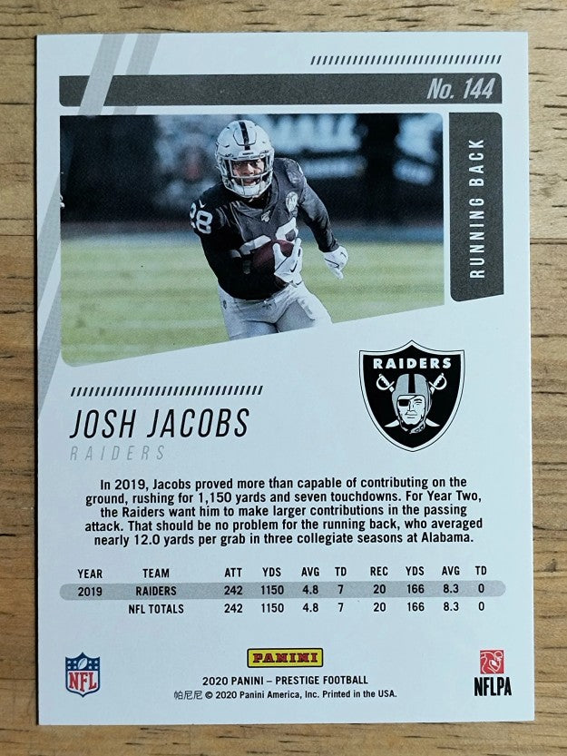 2020 Prestige #144 Josh Jacobs