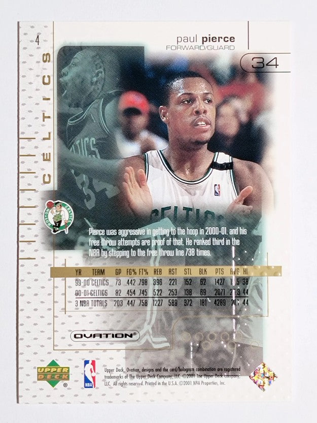 2001-02 Upper Deck Ovation #4 Paul Pierce