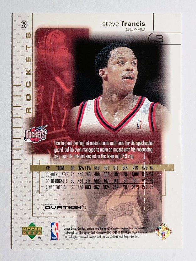 2001-02 Upper Deck Ovation #28 Steve Francis