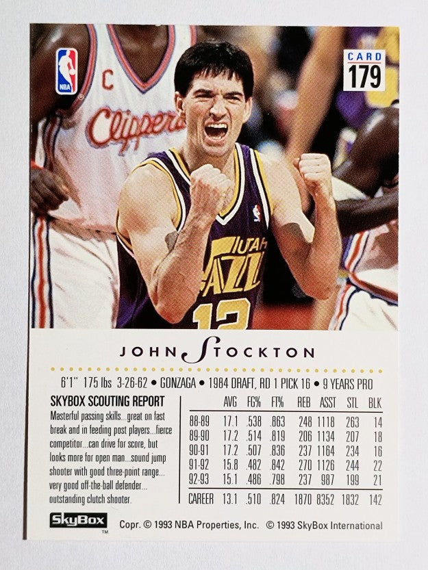 1993-94 SkyBox Premium #179 John Stockton (NM)