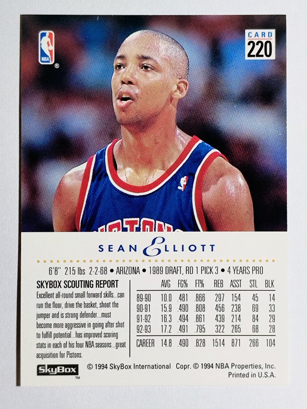 1993-94 SkyBox Premium #220 Sean Elliott