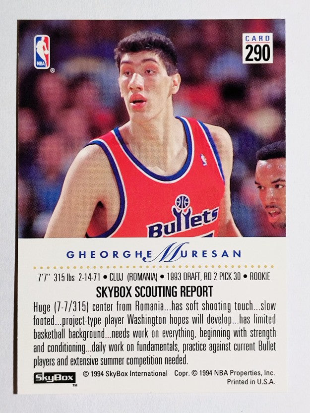 1993-94 SkyBox Premium #290 Gheorghe Muresan RC