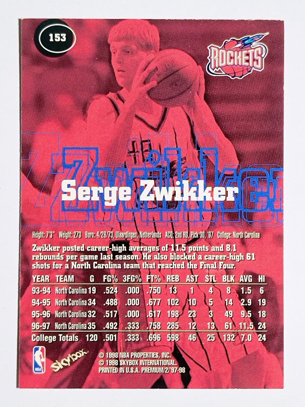 1997-98 SkyBox Premium #153 Serge Zwikker RC
