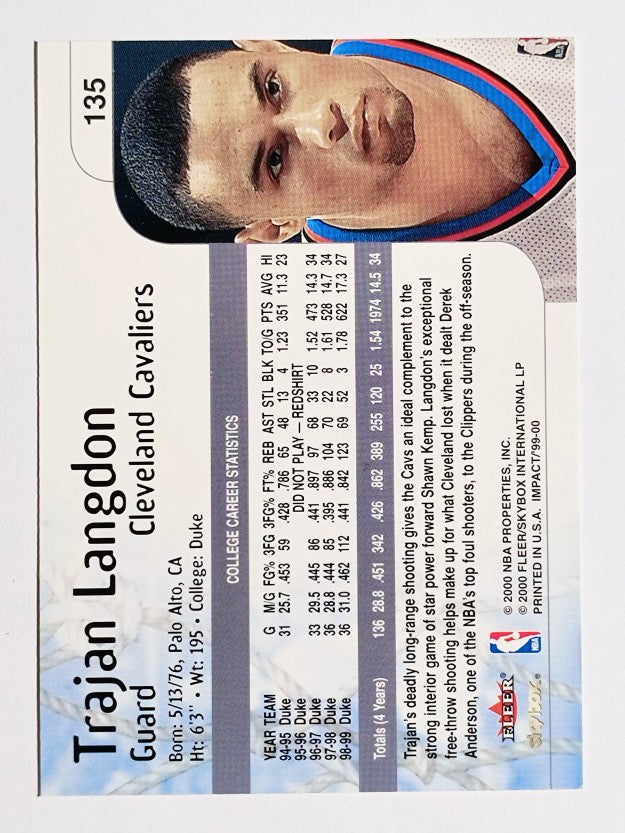 1999-00 SkyBox Impact #135 Trajan Langdon RC