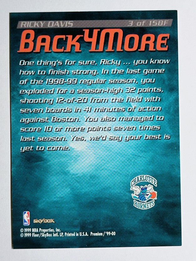 1999-00 SkyBox Premium Back for More #3 Ricky Davis