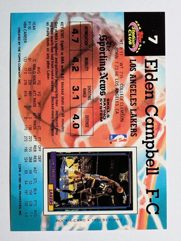 1992-93 Stadium Club #7 Elden Campbell