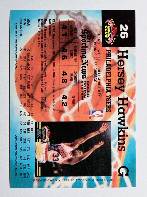 1992-93 Stadium Club #26 Hersey Hawkins