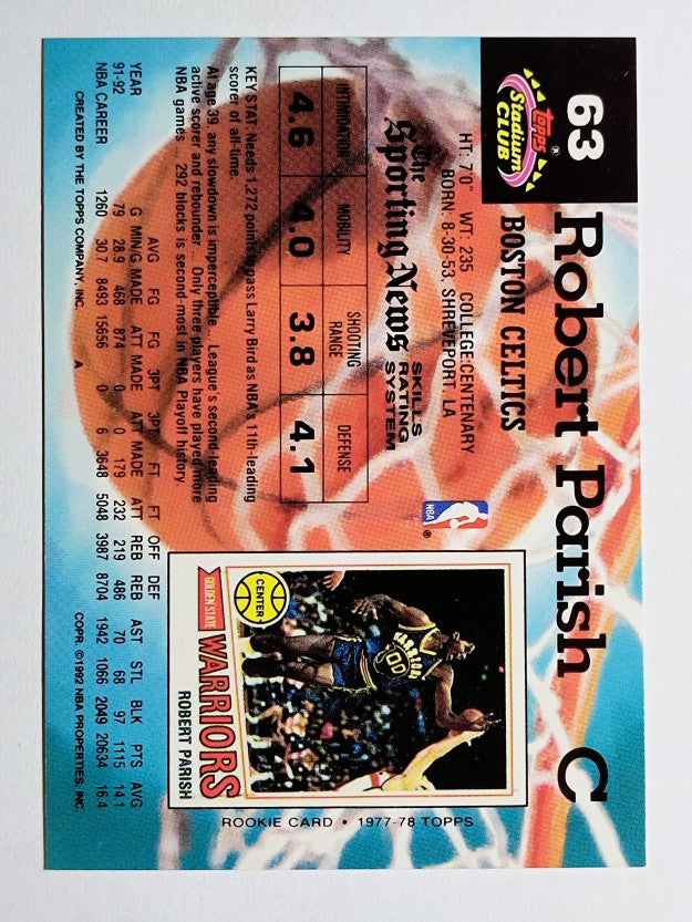 1992-93 Stadium Club #63 Robert Parish