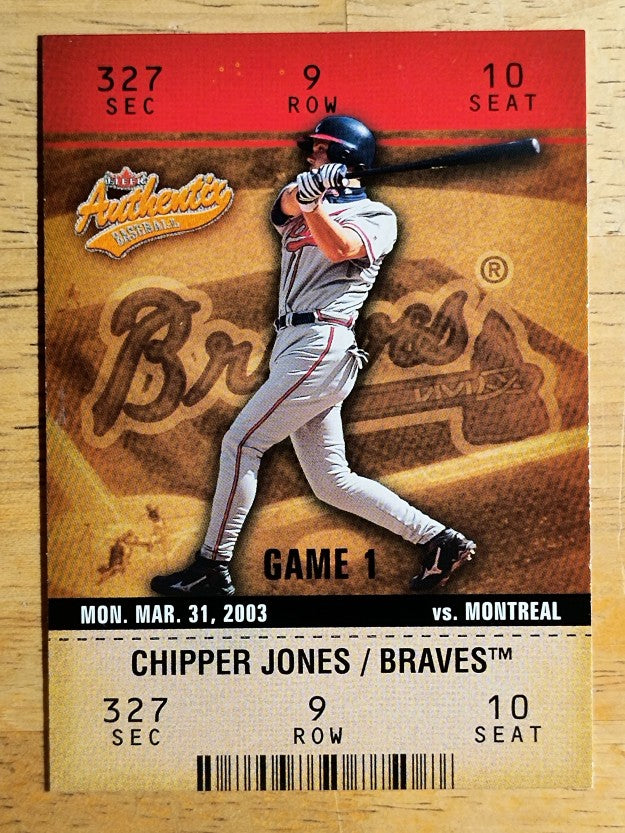 2003 Fleer Authentix #20 Chipper Jones