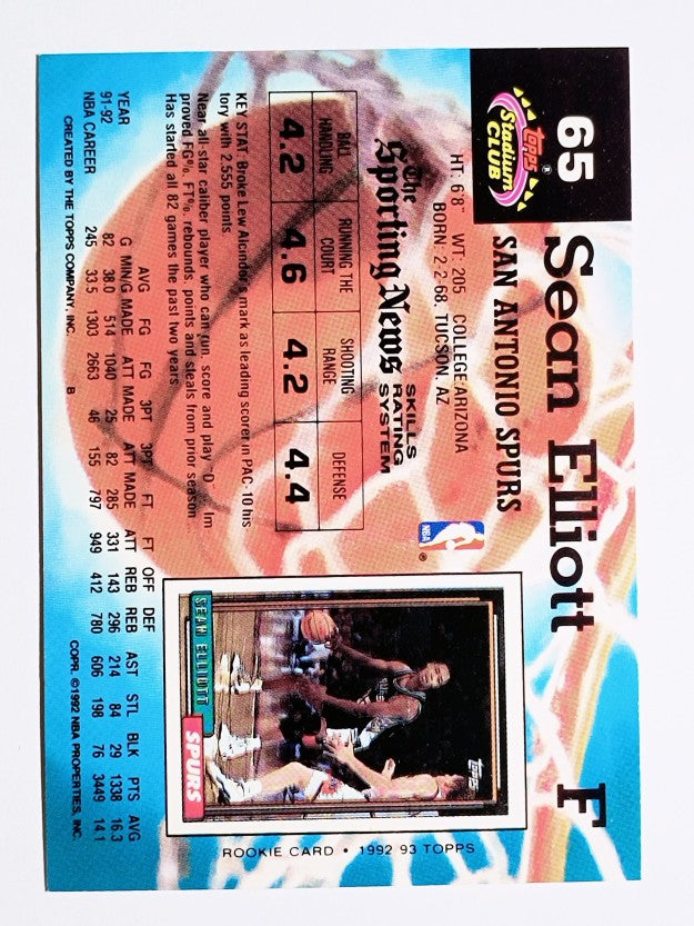 1992-93 Stadium Club #65 Sean Elliott