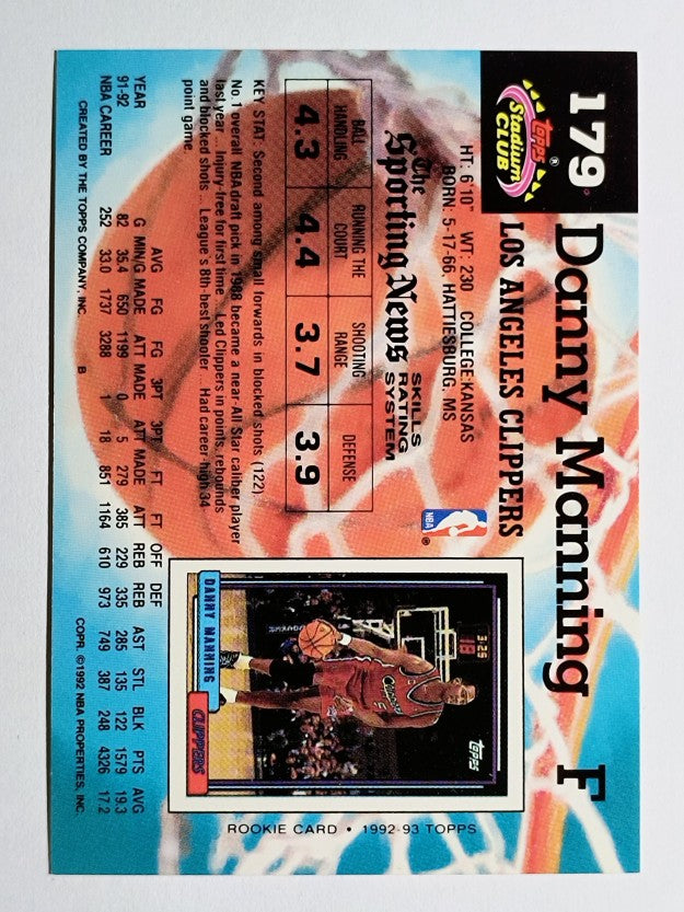 1992-93 Stadium Club #179 Danny Manning