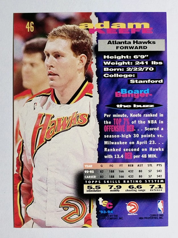1993-94 Stadium Club #46 Adam Keefe