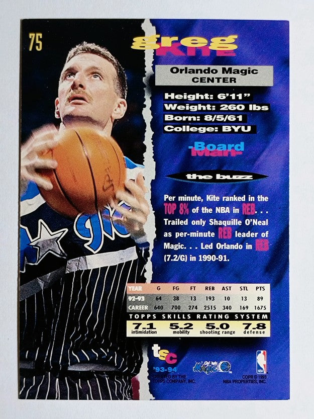 1993-94 Stadium Club #75 Greg Kite