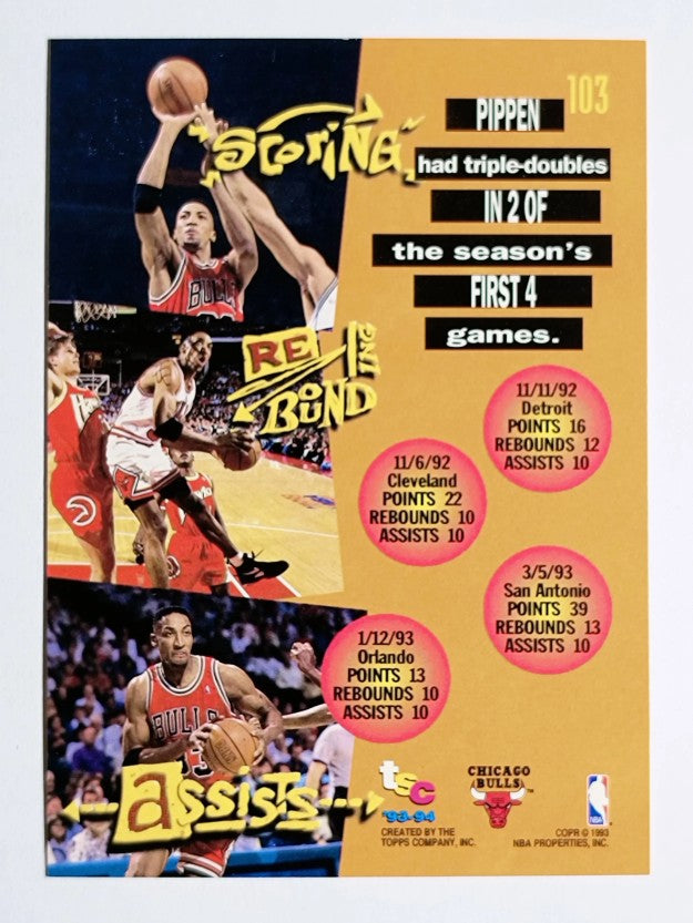 1993-94 Stadium Club #103 Scottie Pippen TD