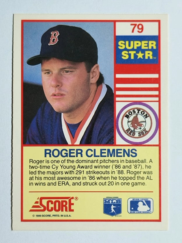 1990 Score 100 Superstars #79 Roger Clemens