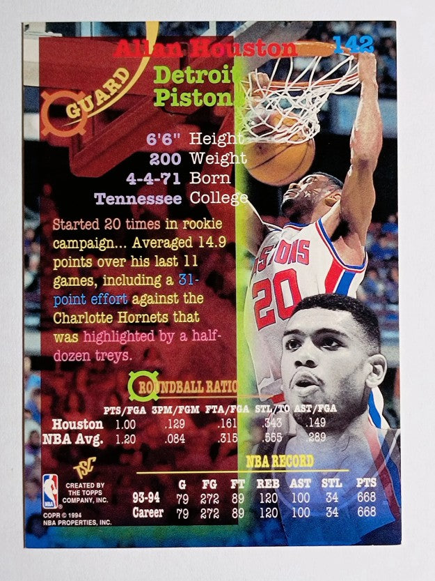 1994-95 Stadium Club #142 Allan Houston