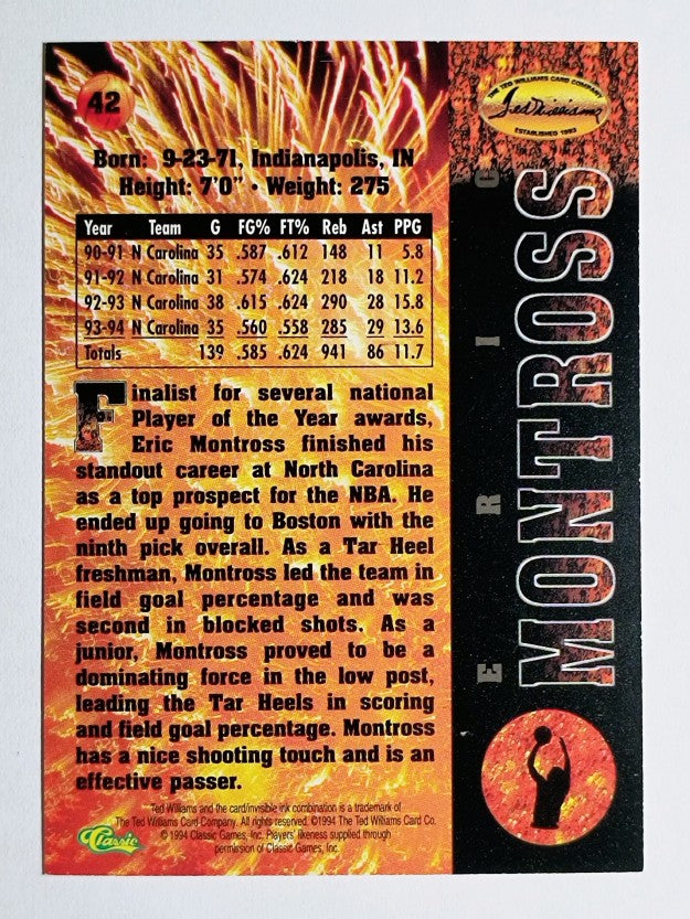 1995 Ted Williams #42 Eric Montross