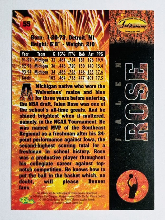1995 Ted Williams #55 Jalen Rose