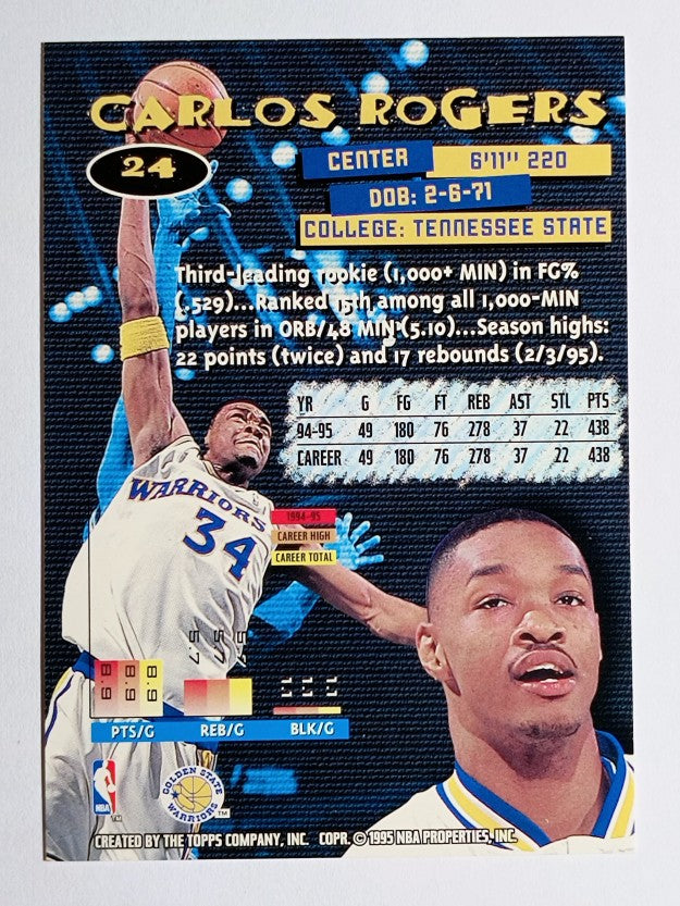 1995-96 Stadium Club #24 Carlos Rogers