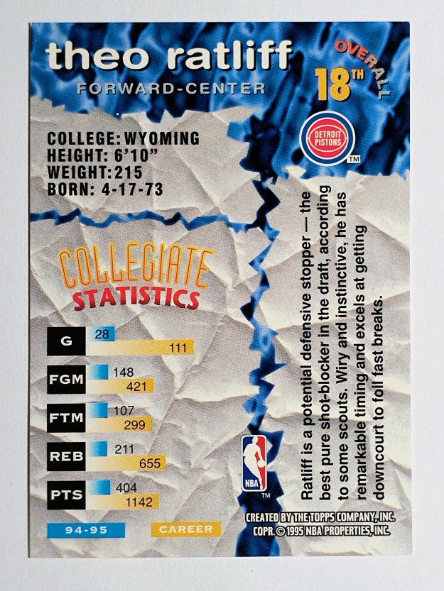 1995-96 Stadium Club Draft Picks #18 Theo Ratliff