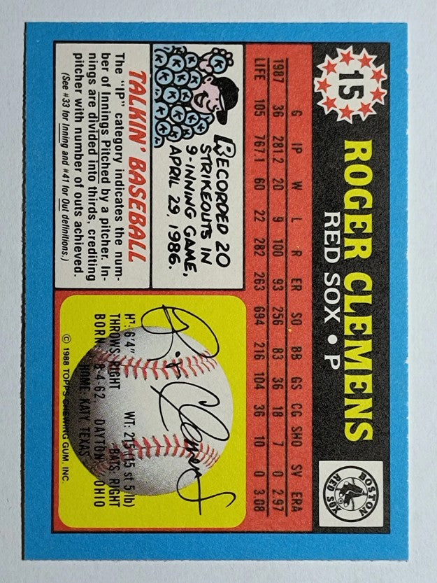 1988 Topps UK Minis #15 Roger Clemens