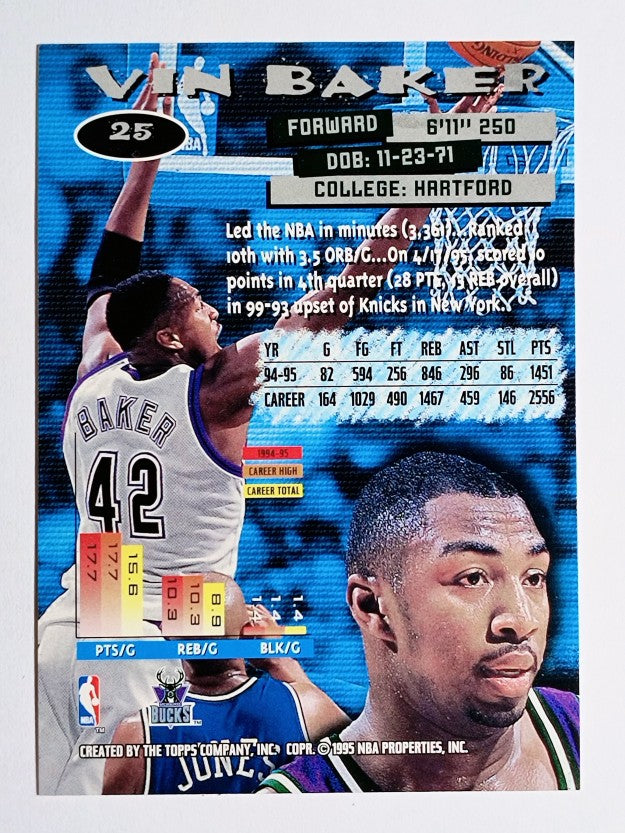 1995-96 Stadium Club #25 Vin Baker