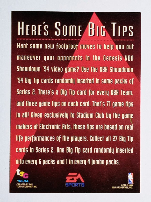1993-94 Stadium Club Promos #NNO Big Tips