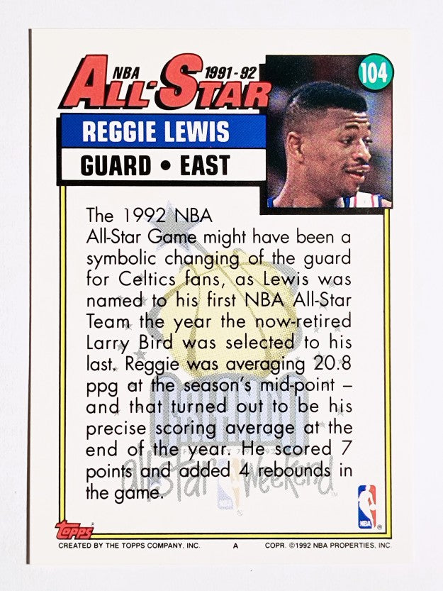 1992-93 Topps #104 Reggie Lewis AS