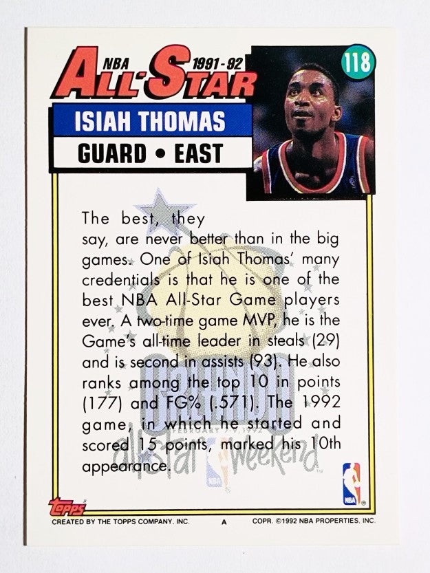 1992-93 Topps #118 Isiah Thomas AS