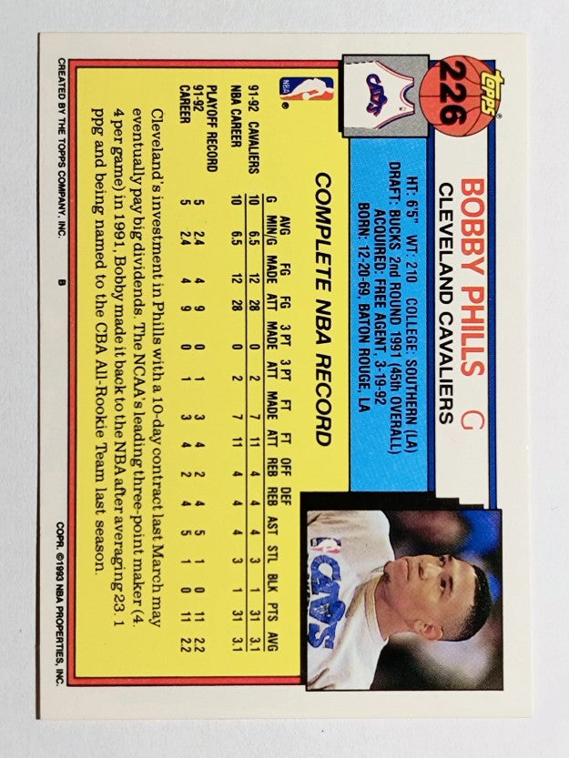 1992-93 Topps #226 Bobby Phills RC