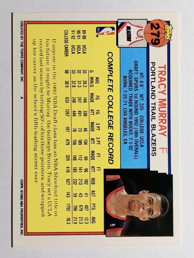 1992-93 Topps #279 Tracy Murray RC