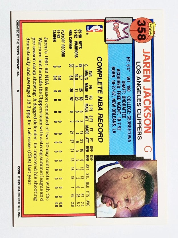 1992-93 Topps #358 Jaren Jackson RC
