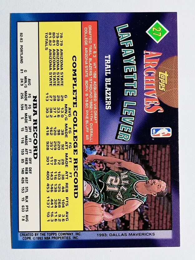 1992-93 Topps Archives #27 Fat Lever