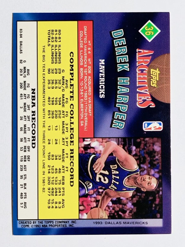 1992-93 Topps Archives #36 Derek Harper
