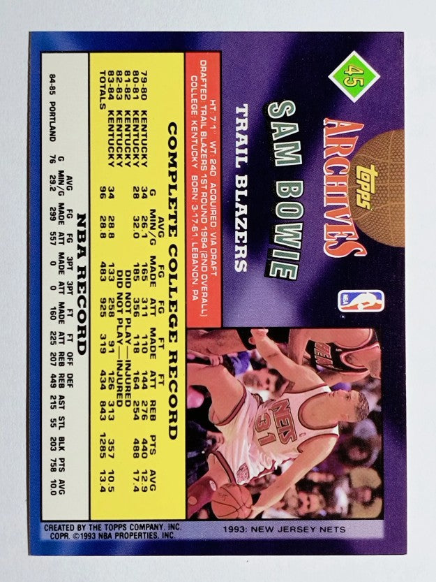 1992-93 Topps Archives #45 Sam Bowie