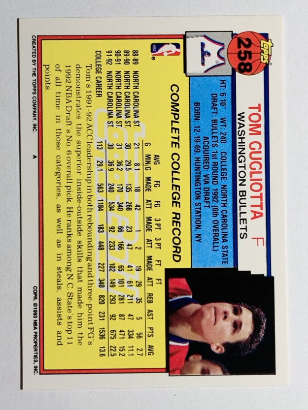 1992-93 Topps Gold #258 Tom Gugliotta (NM)