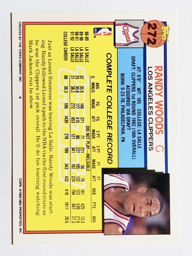 1992-93 Topps Gold #286 Randy Woods