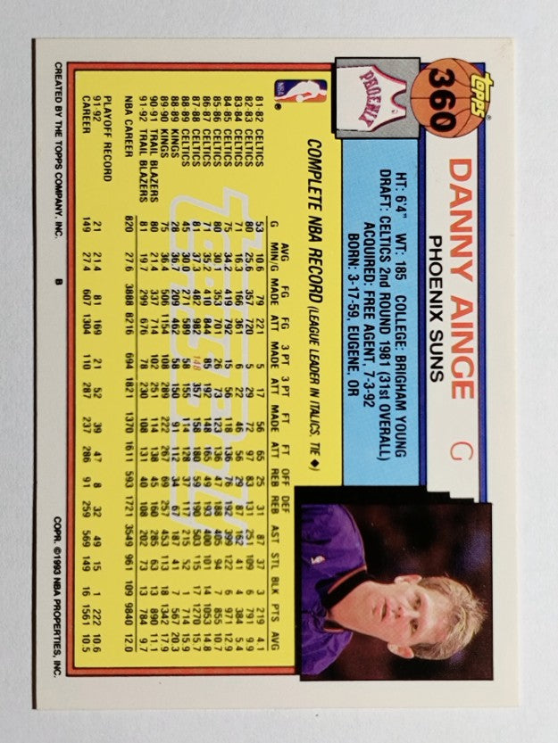 1992-93 Topps Gold #360 Danny Ainge (NM)