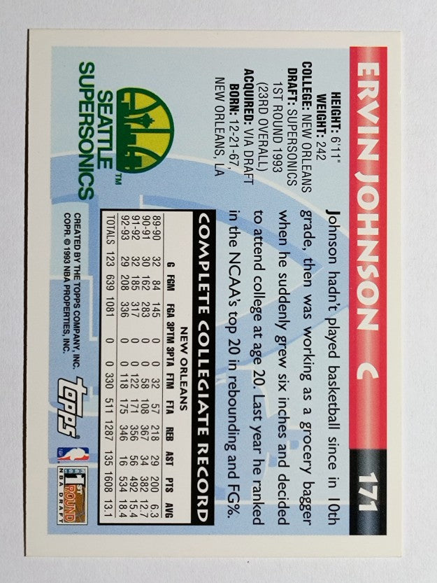 1993-94 Topps #171 Ervin Johnson RC