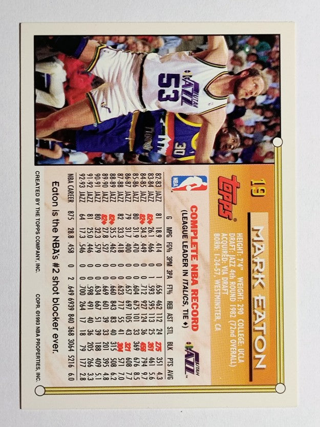 1993-94 Topps Gold #19 Mark Eaton