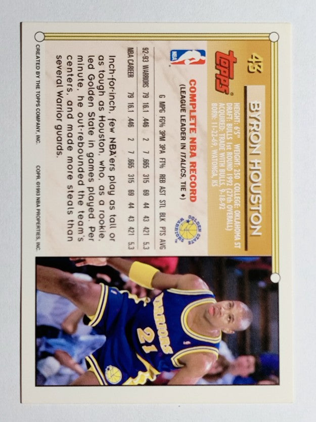1993-94 Topps Gold #43 Byron Houston