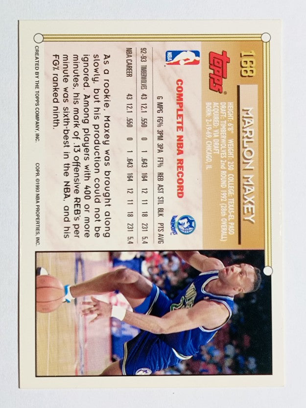 1993-94 Topps Gold #168 Marlon Maxey