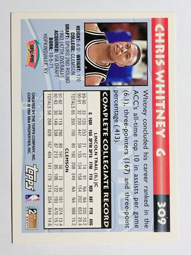1993-94 Topps Gold #309 Chris Whitney
