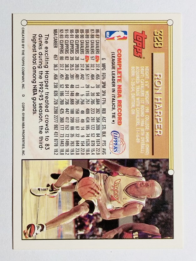 1993-94 Topps Gold #328 Ron Harper