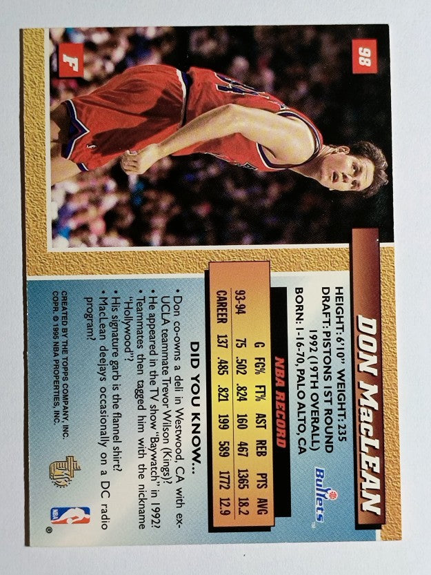1994-95 Embossed #98 Don MacLean